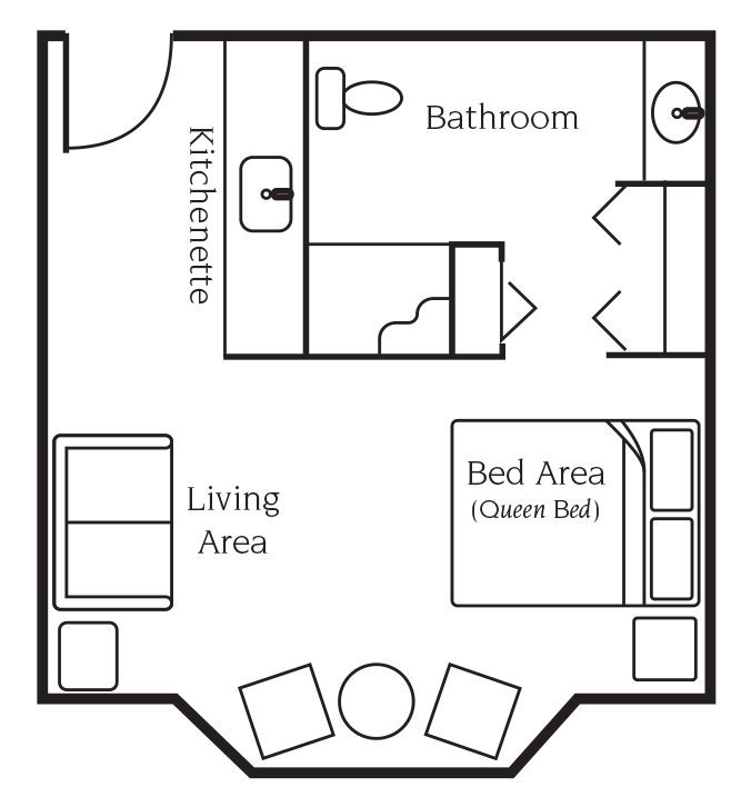 The Terrace studio apartment Floor Plan image